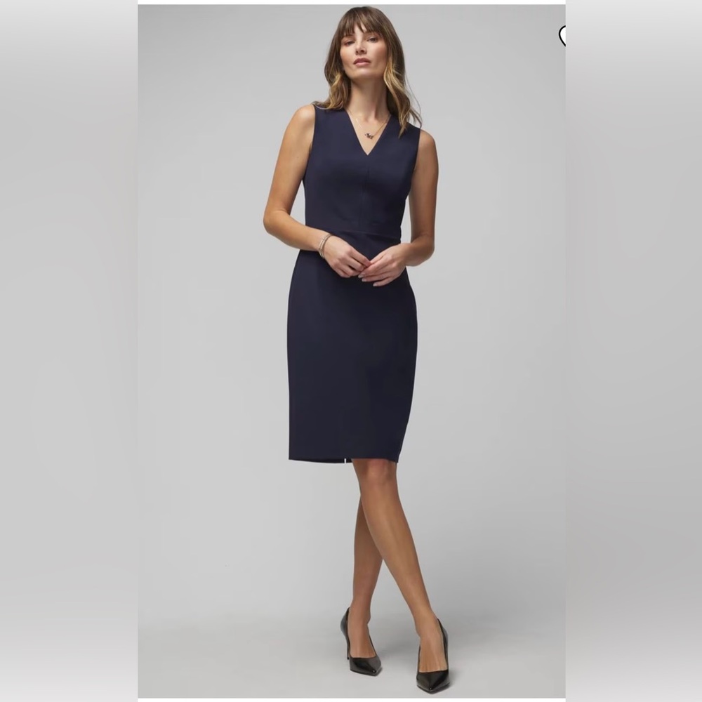 White House Black Market Iconic Black Sheath Dress fully lined Size 10